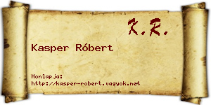 Kasper Róbert névjegykártya